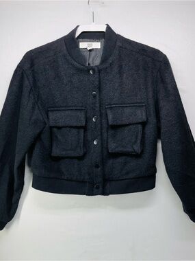 Brochu Walker Women's Black Cropped Bomber Jacket